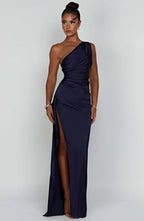 Women's Ruched One-Shoulder Maxi Dress