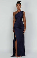 Women's Ruched One-Shoulder Maxi Dress