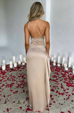 Women's Ruched One-Shoulder Maxi Dress