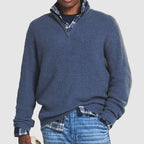 Men's Quarter Zip Ribbed Jumper