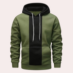 Men's Contrast Panel Drawstring Hoodie