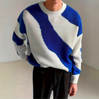 Men's Colour Block Wave Jumper