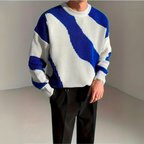 Men's Colour Block Wave Jumper