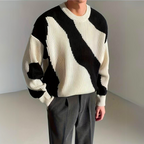 Men's Colour Block Wave Jumper