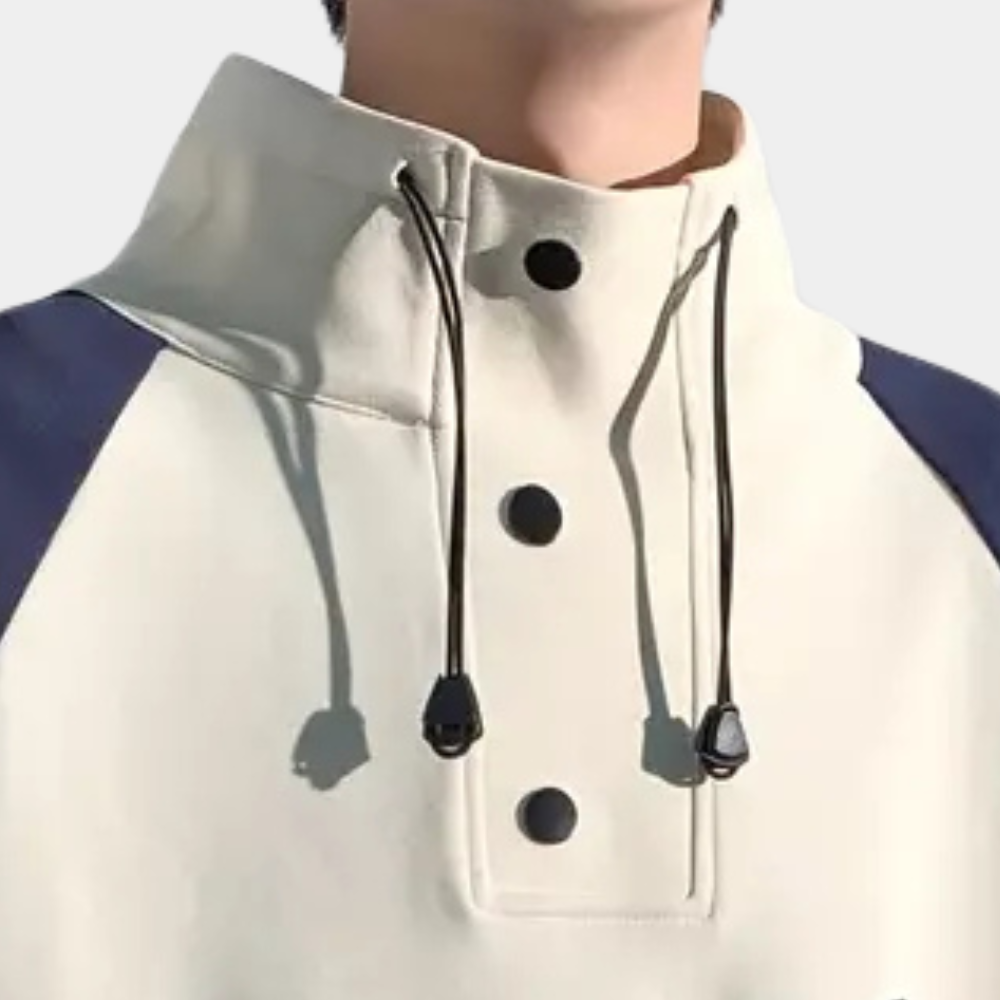 Men's Stand Collar Printed Sweatshirt