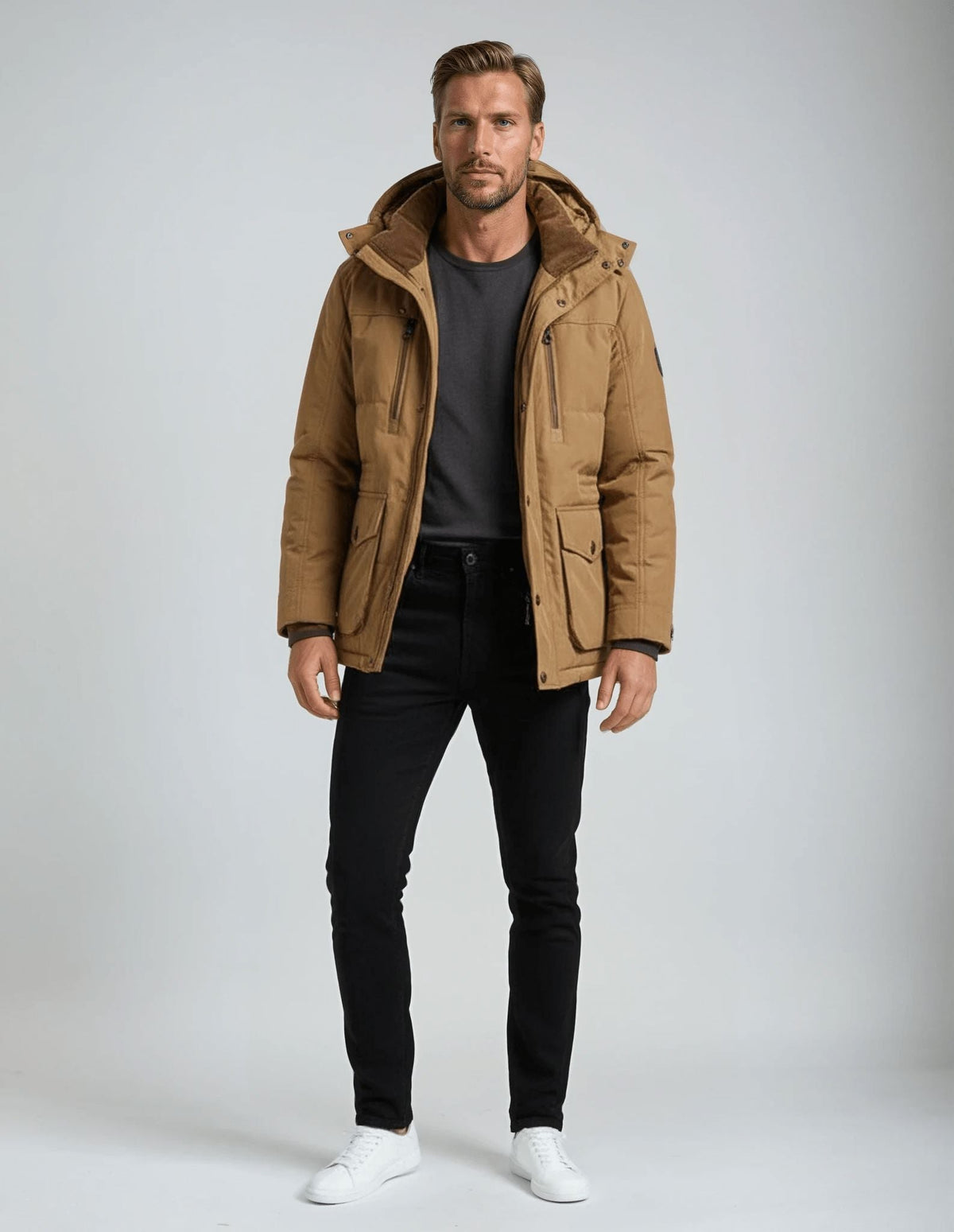 Men's Hooded Insulated Overcoat