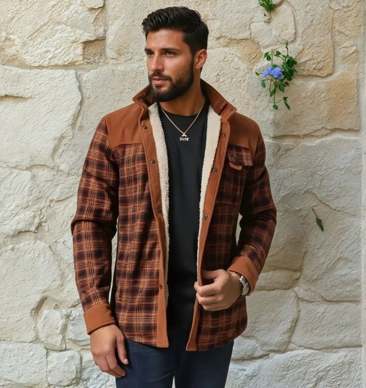 Men's Borg Lined Printed Field Jacket