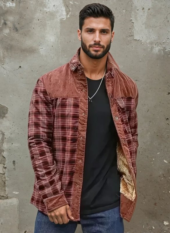 Men's Borg Lined Printed Field Jacket