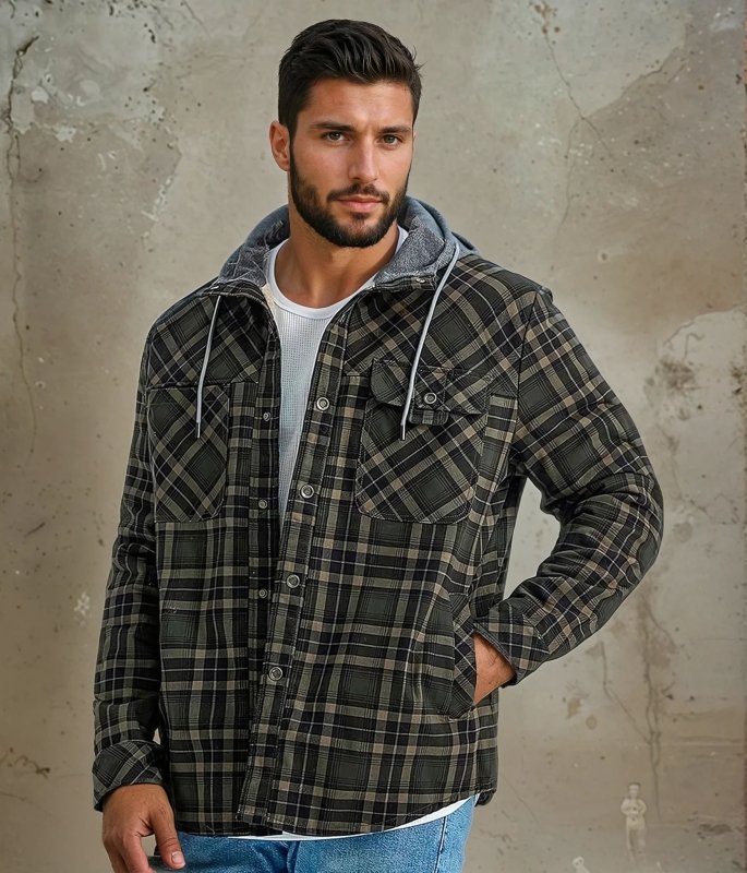 Men's Relaxed Fleece Lined Hooded Jacket