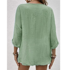 Women's Button-Front V-Neck Blouse