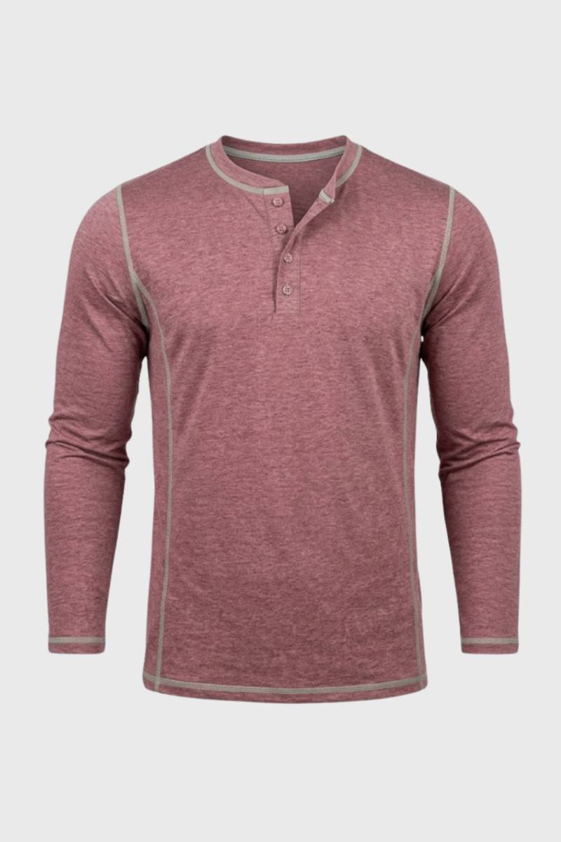 Men's Contrast Seam Henley