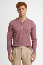 Men's Contrast Seam Henley