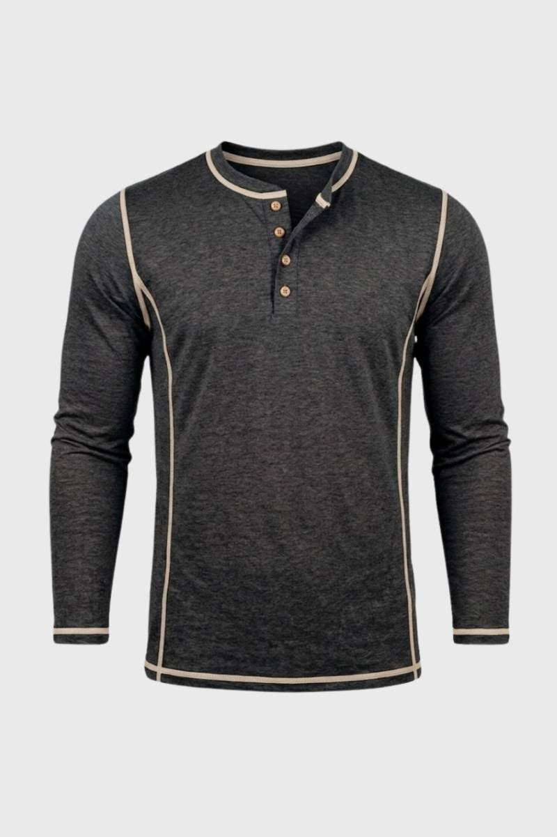 Men's Contrast Seam Henley