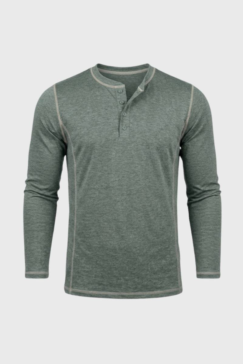 Men's Contrast Seam Henley