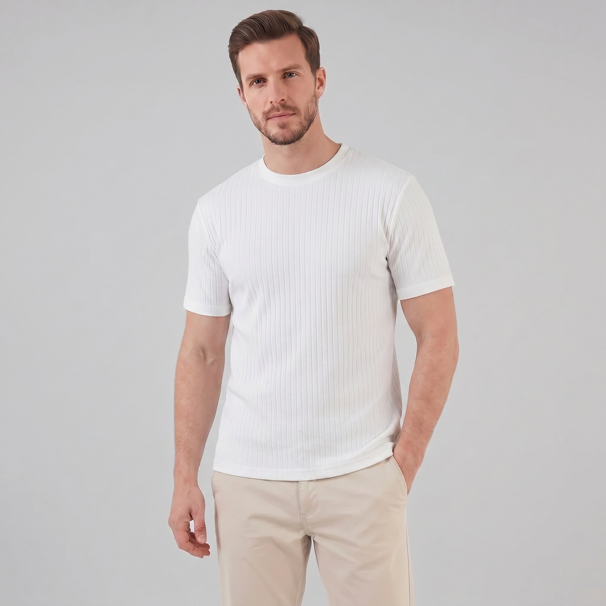 Men's Ribbed Crew Neck Tee