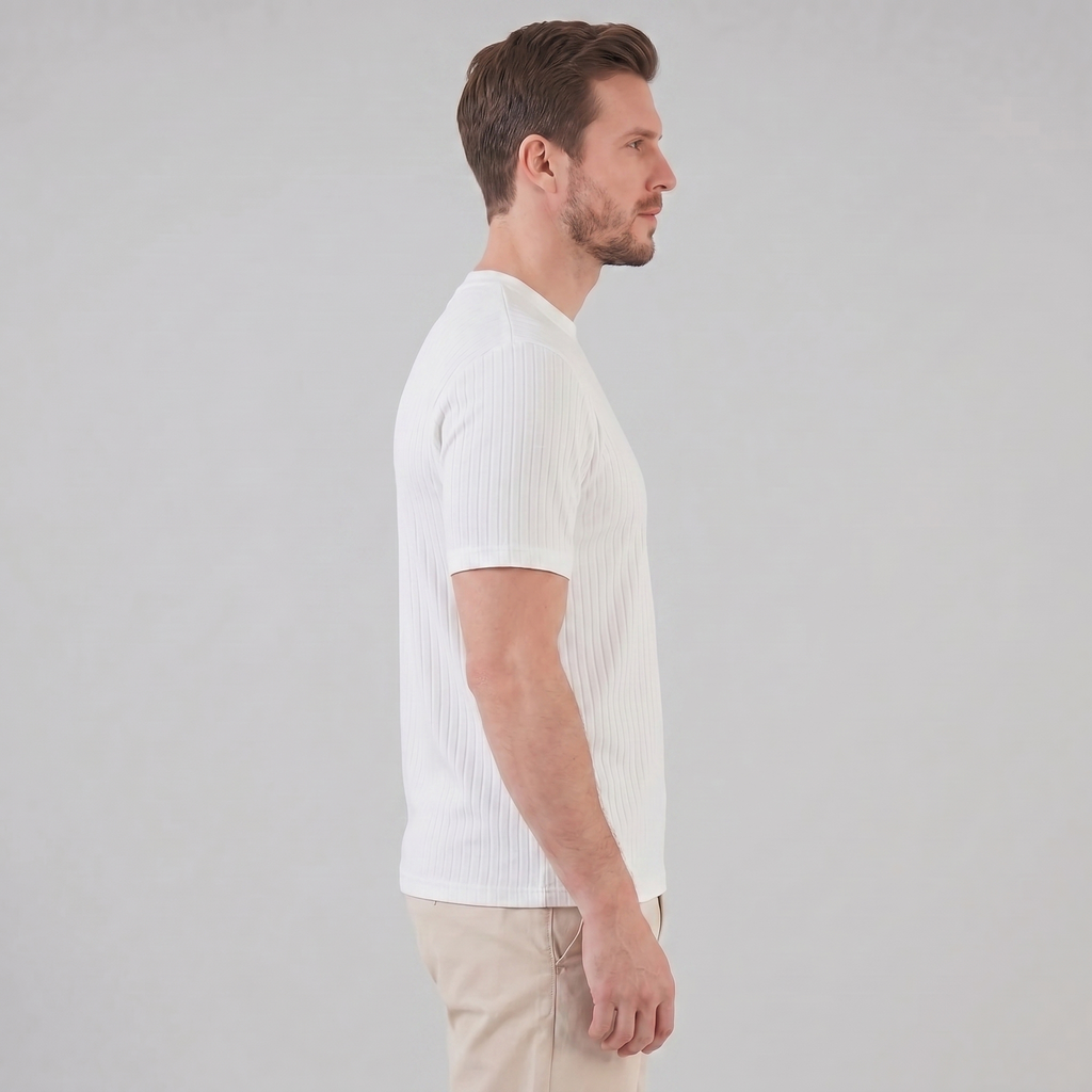 Men's Ribbed Crew Neck Tee