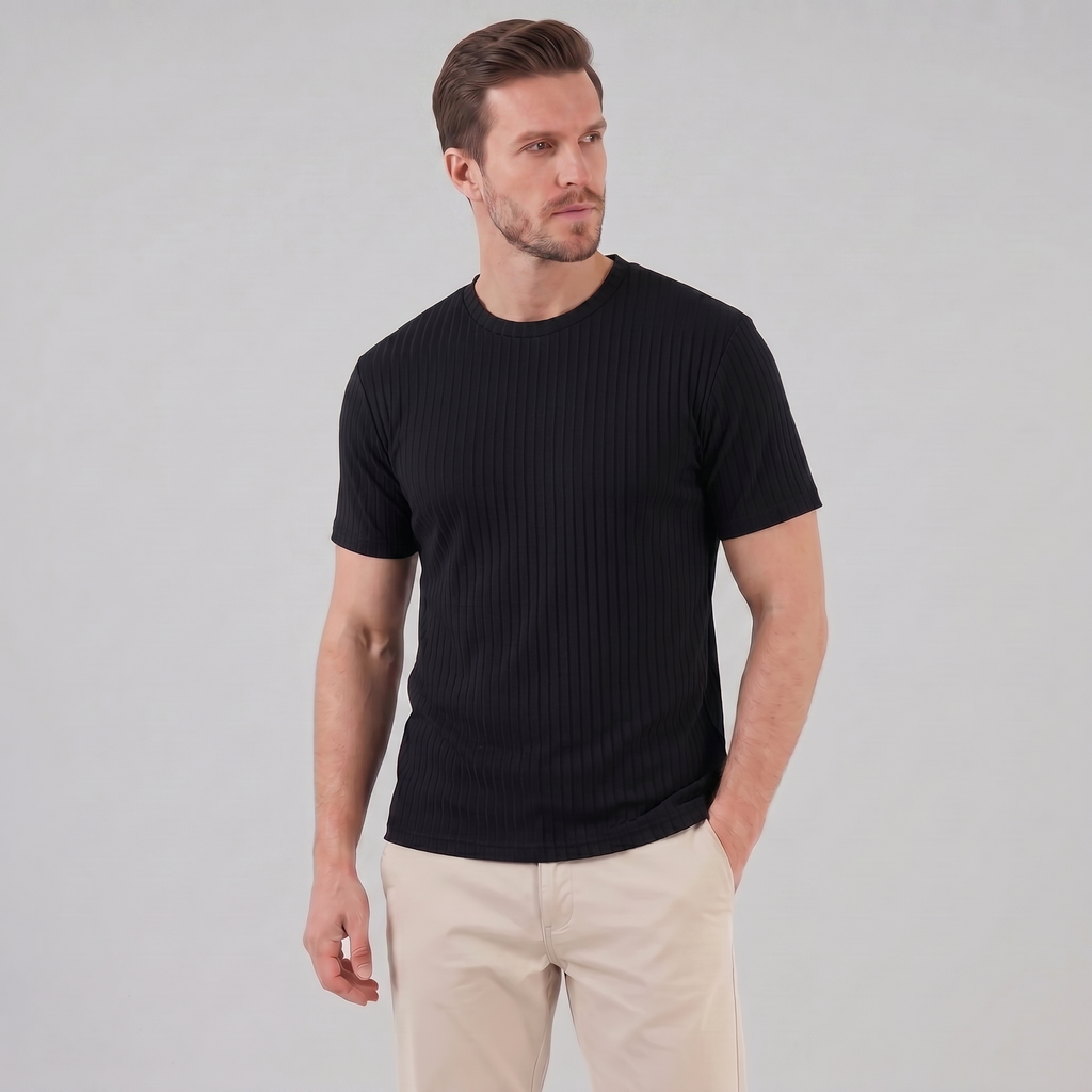 Men's Ribbed Crew Neck Tee