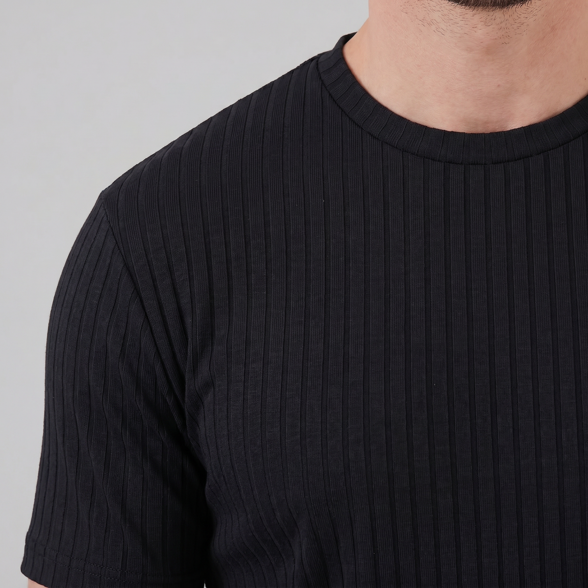 Men's Ribbed Crew Neck Tee