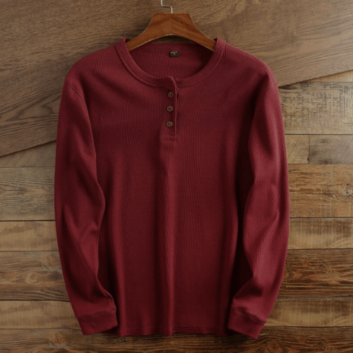 Men's Textured Waffle Henley