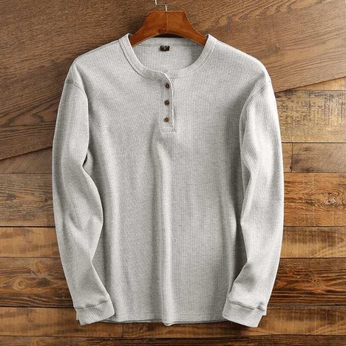 Men's Textured Waffle Henley