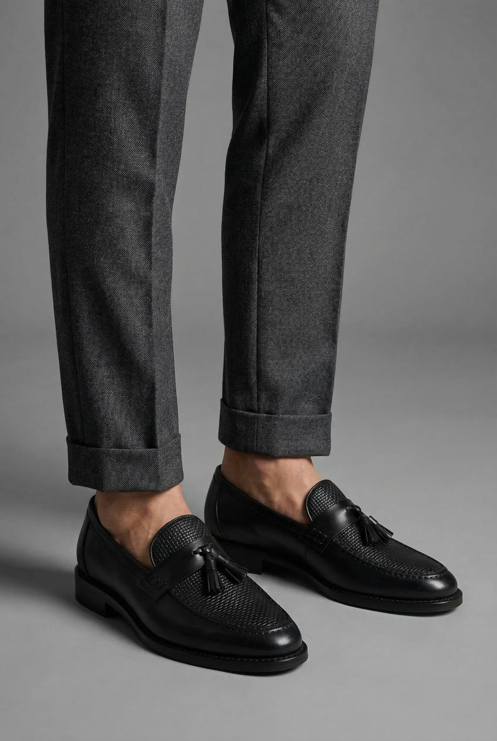 Men's Tassel Woven Leather Loafers