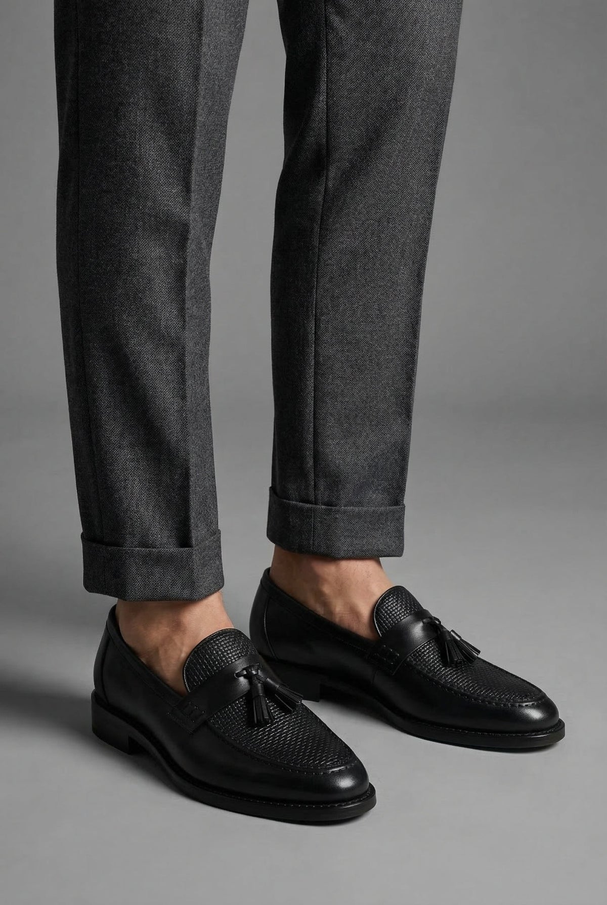 Men's Tassel Woven Leather Loafers