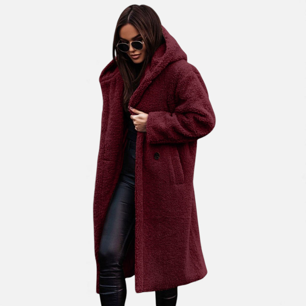 Women's Faux-Fleece Long Overcoat