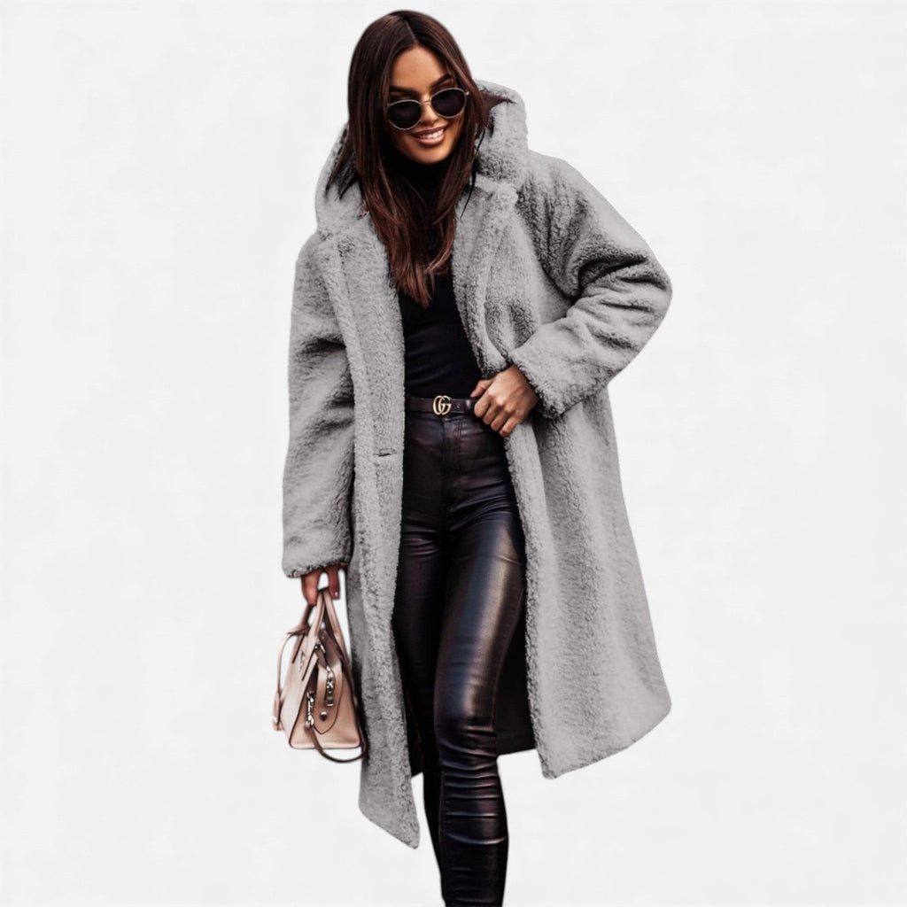 Women's Faux-Fleece Long Overcoat