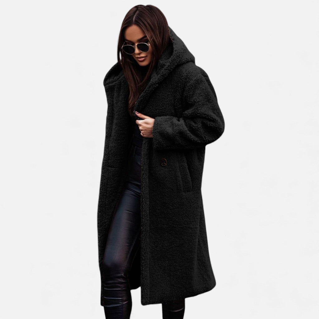 Women's Faux-Fleece Long Overcoat