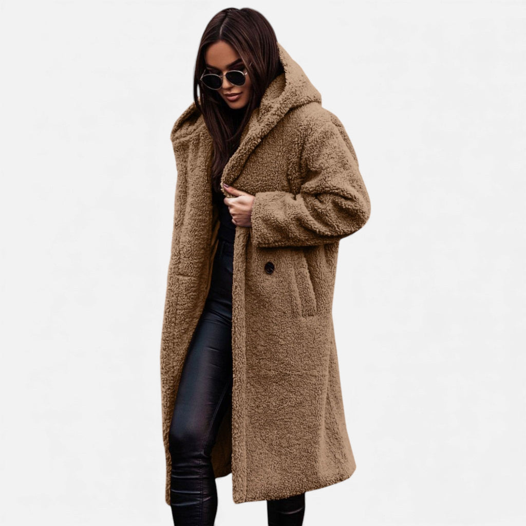 Women's Faux-Fleece Long Overcoat