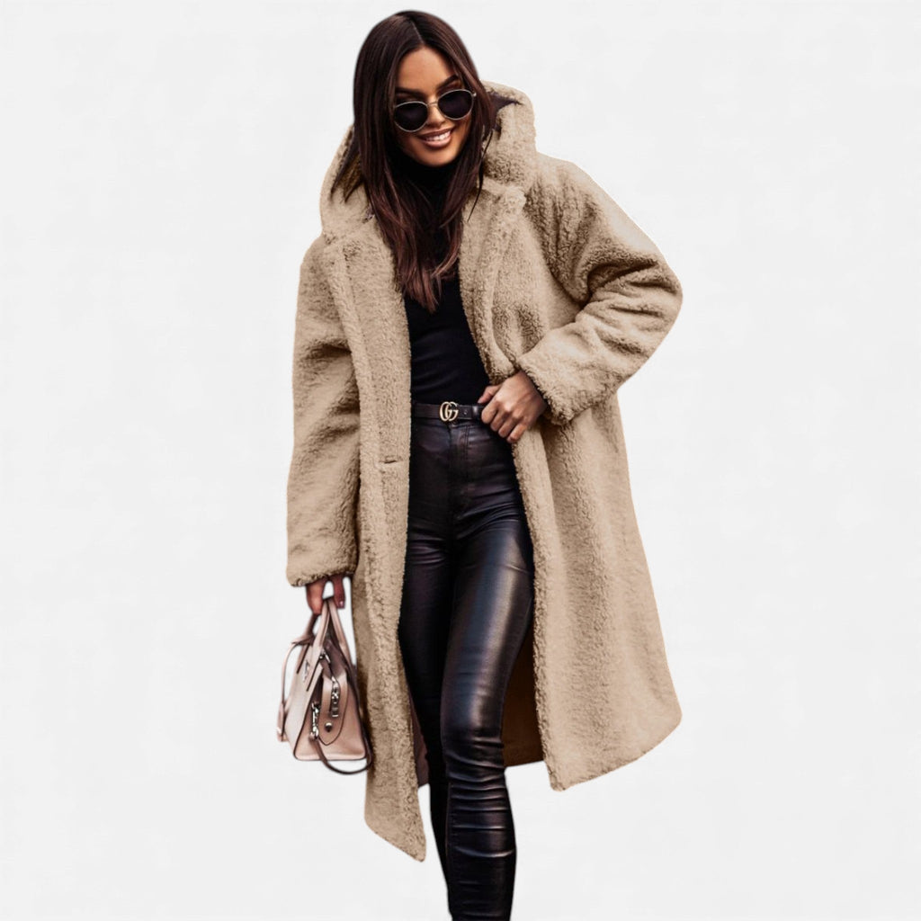 Women's Faux-Fleece Long Overcoat