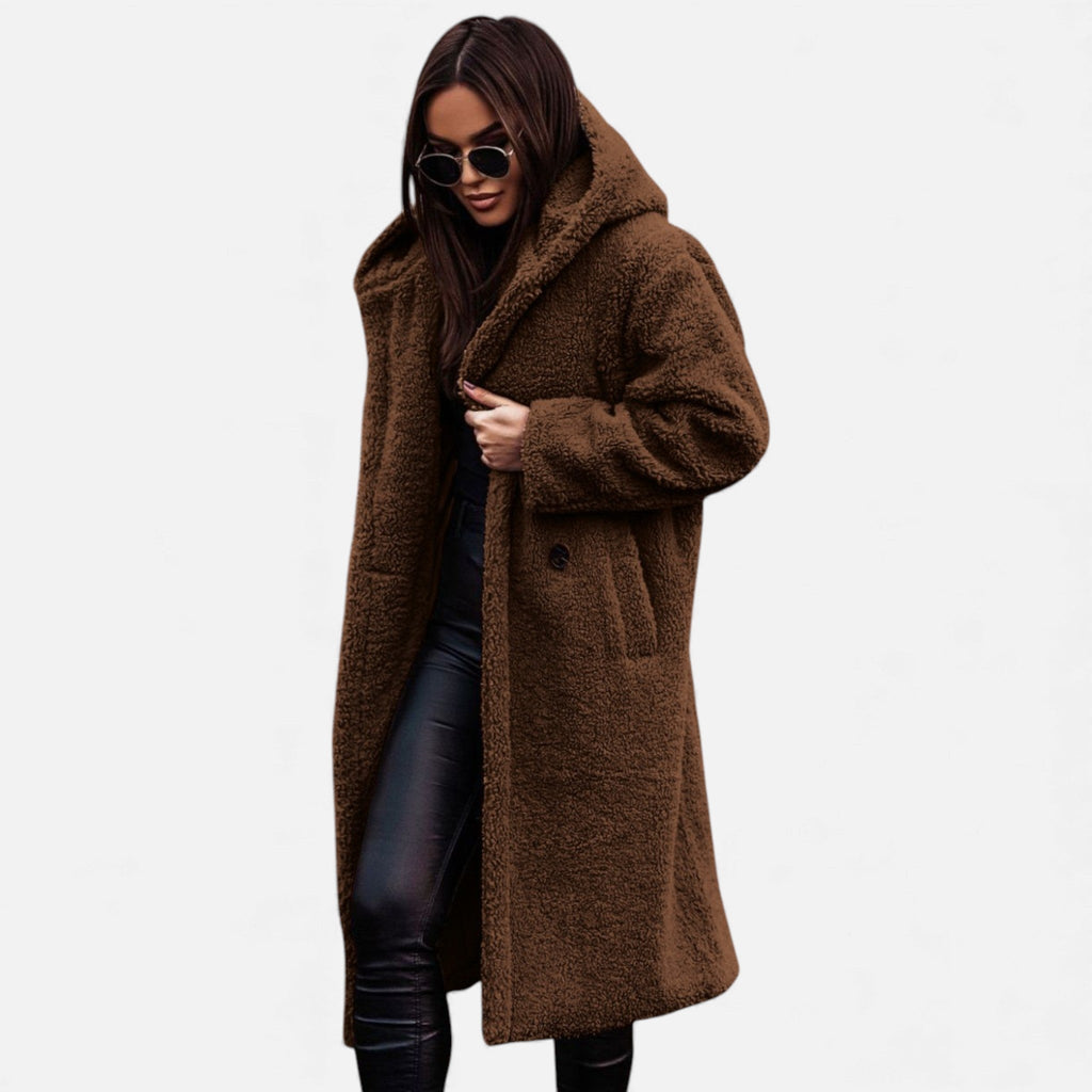 Women's Faux-Fleece Long Overcoat