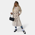 Women's Belted Wool Blend Overcoat