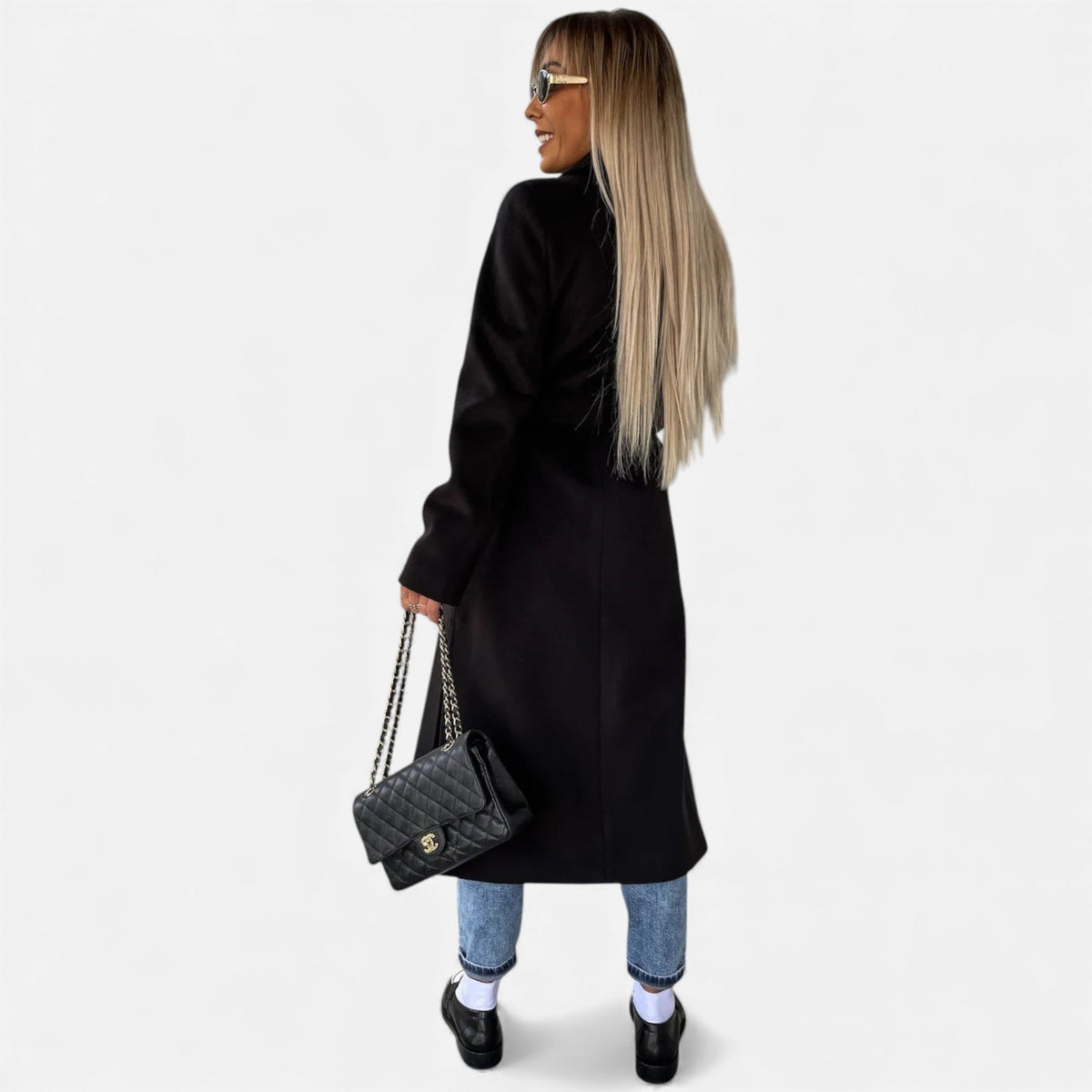 Women's Belted Wool Blend Overcoat