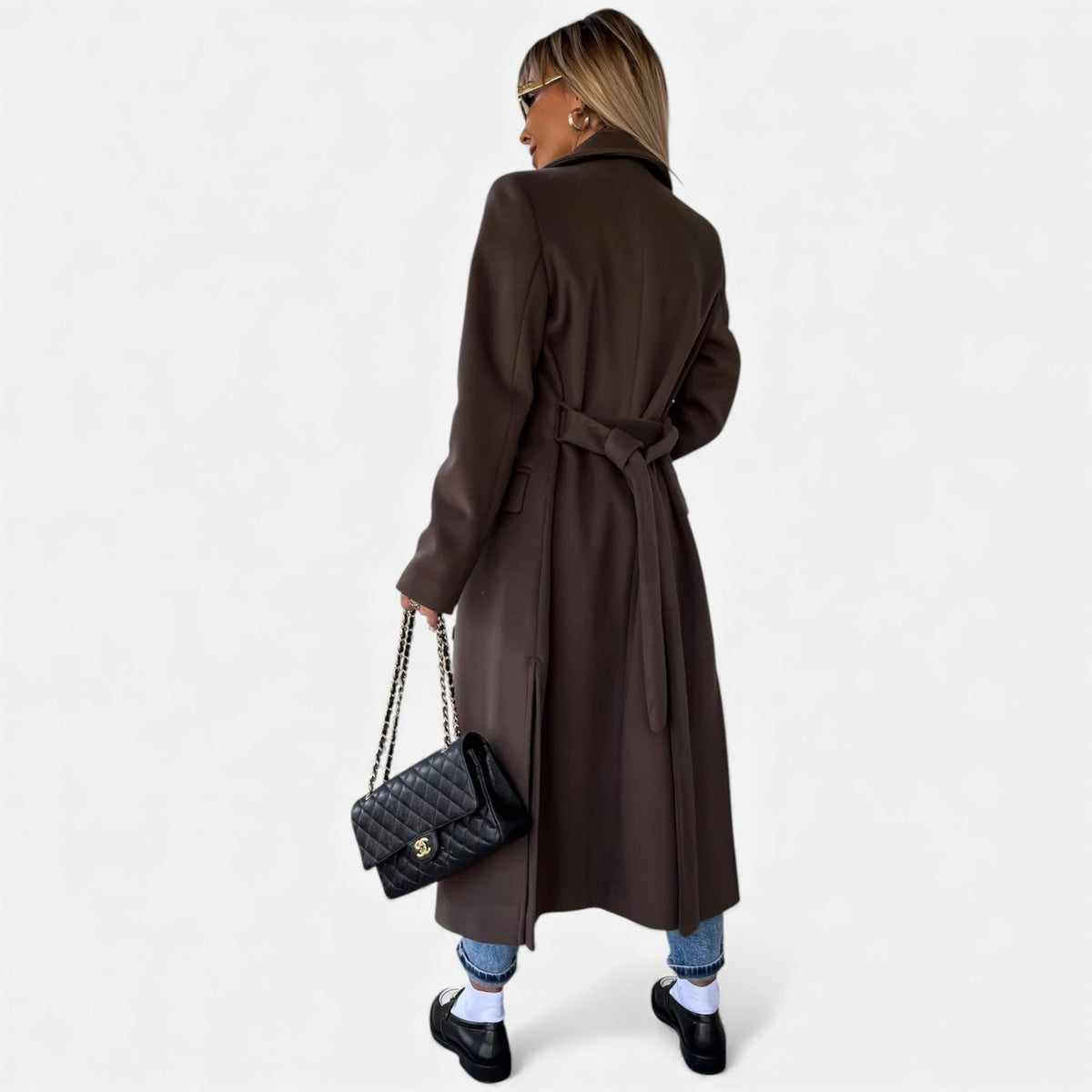 Women's Belted Wool Blend Overcoat