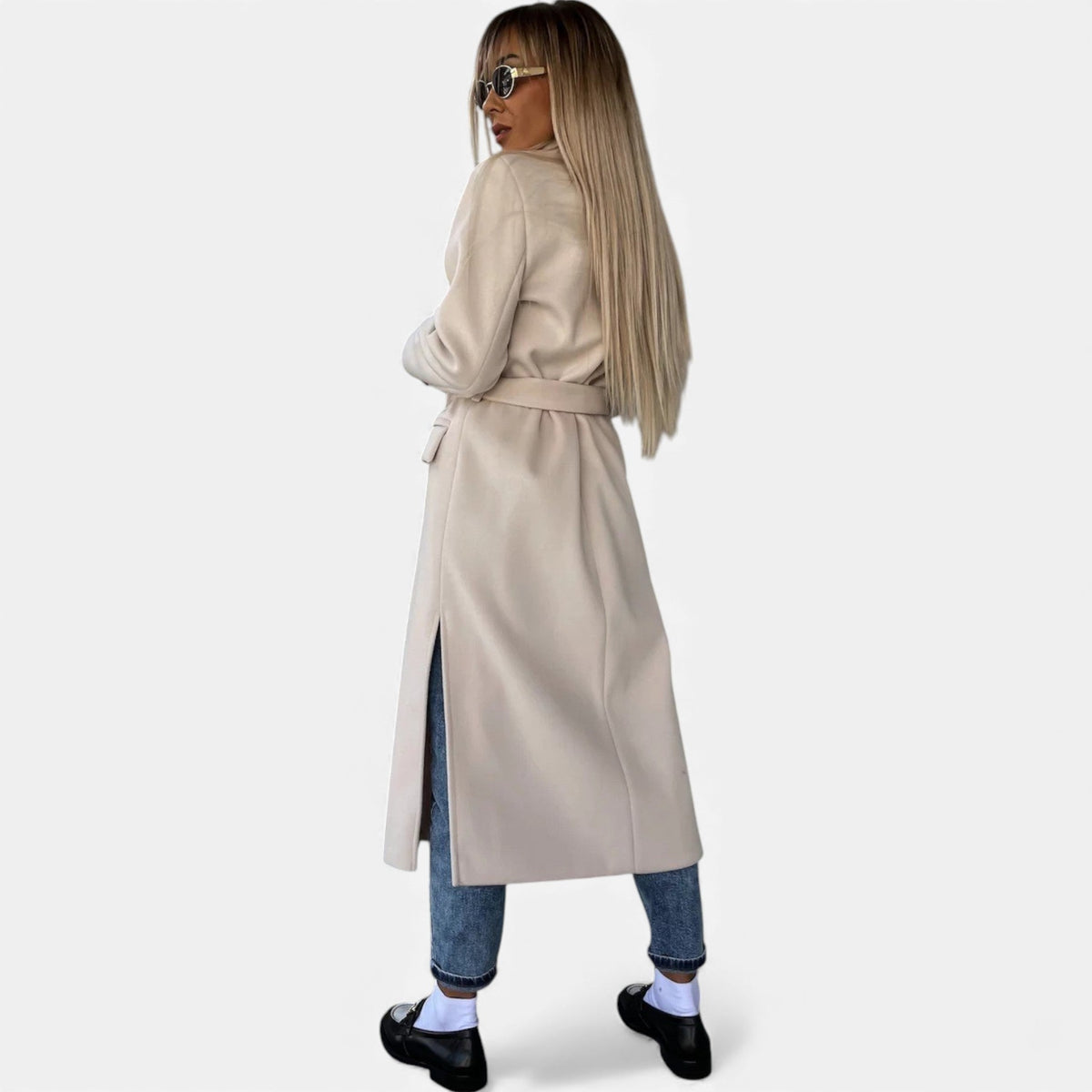 Women's Belted Wool Blend Overcoat