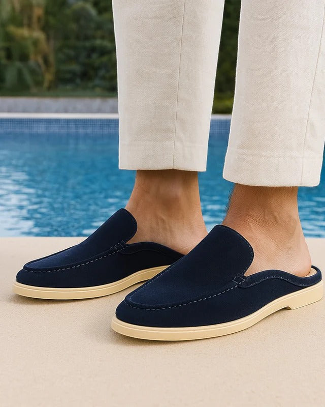 Men's Backless Moc Toe Loafers