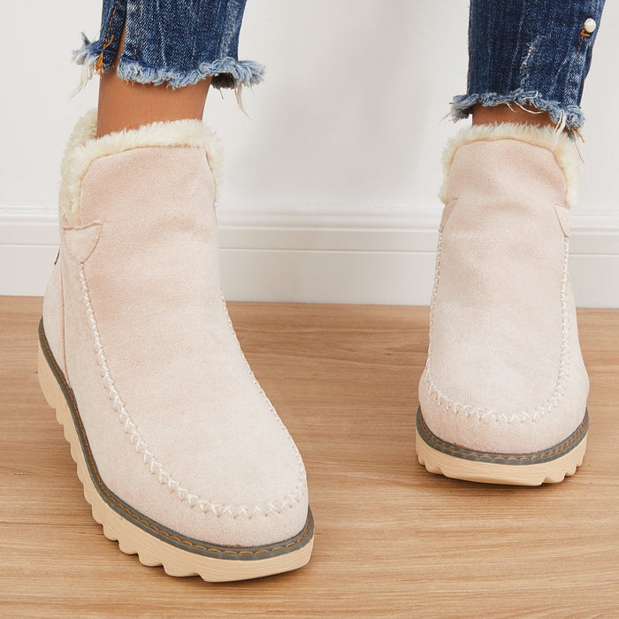 Women's Suede Faux Fur Boots