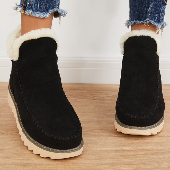 Women's Suede Faux Fur Boots