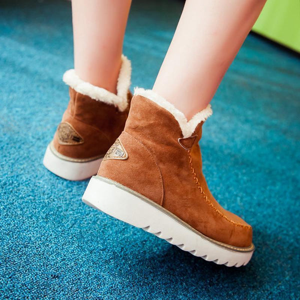 Women's Suede Faux Fur Boots