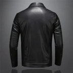 Men's Vegan Leather Collared Jacket