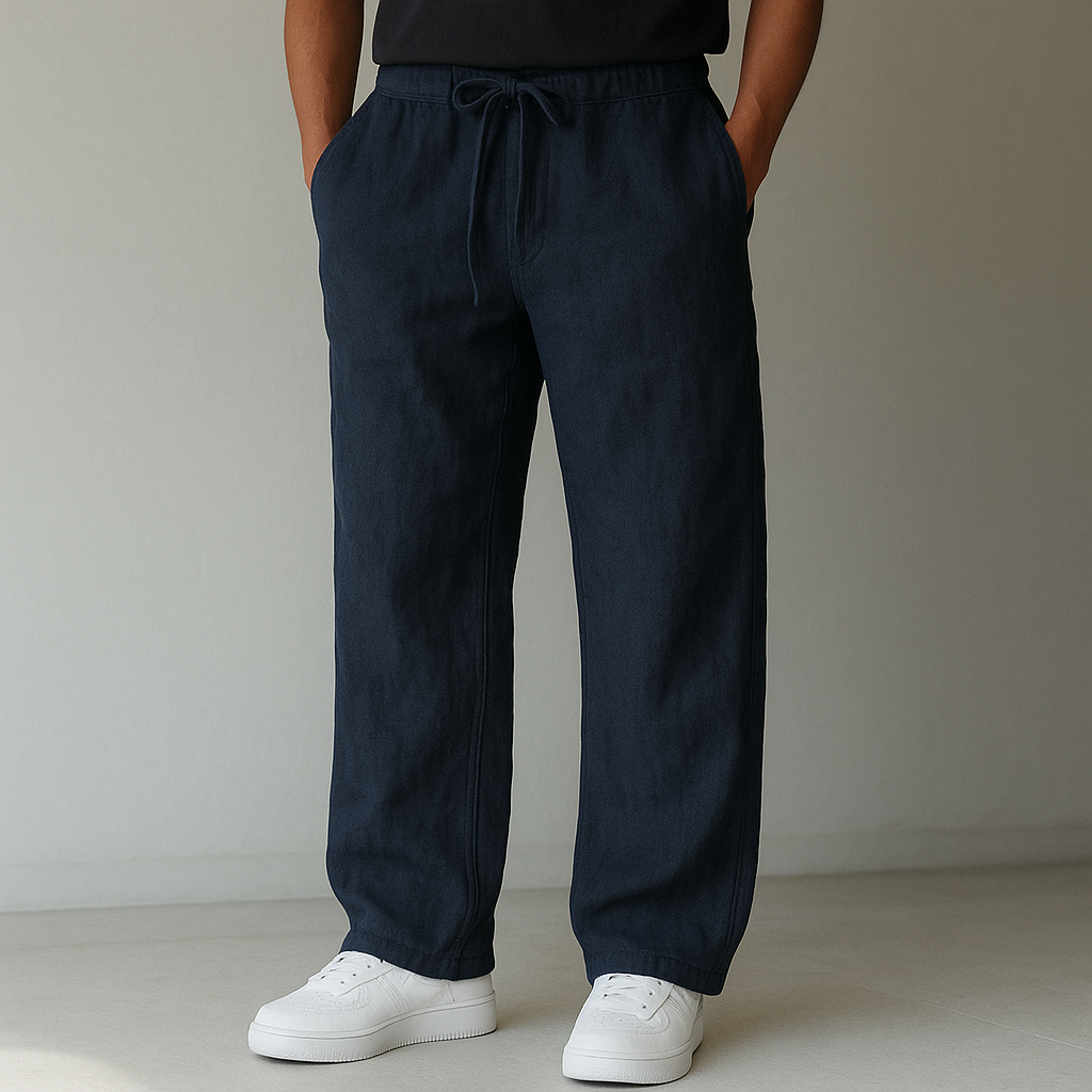 Men's Drawstring Wide Leg Trousers