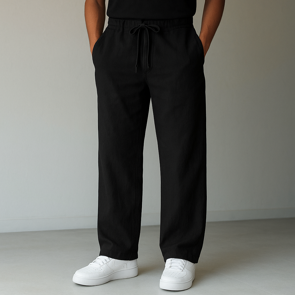Men's Drawstring Wide Leg Trousers