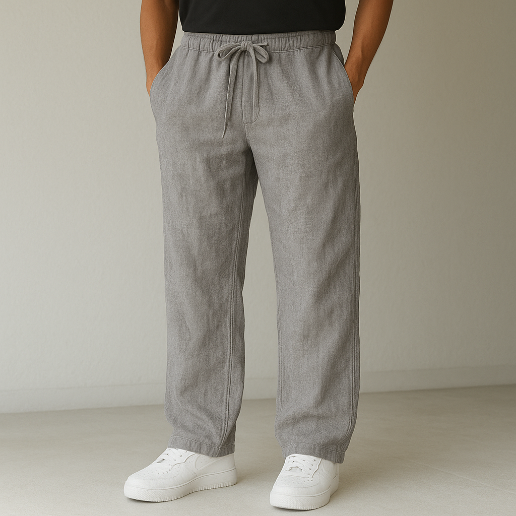 Men's Drawstring Wide Leg Trousers
