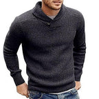 Men's Shawl Collar Ribbed Jumper