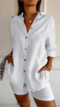Women's Linen-Style Oversized Shirt