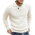 Men's Shawl Collar Ribbed Jumper