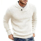 Men's Shawl Collar Ribbed Jumper