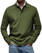 Men's Long Sleeve Soft Knit Polo
