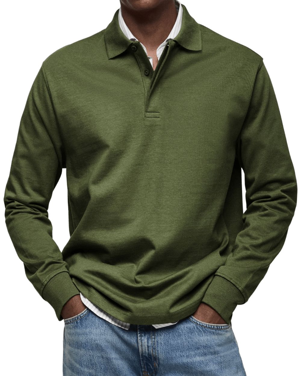 Men's Long Sleeve Soft Knit Polo